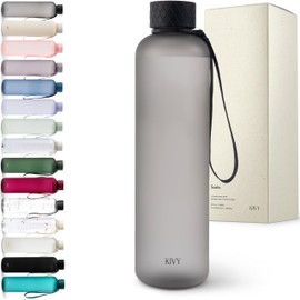 KIVY Tritan Water Bottle 2nd Generation (Ash Black) [Leakproof & Shatterproof] Reusable water bottle no straw - Aesthetic water bottle - Dishwasher safe