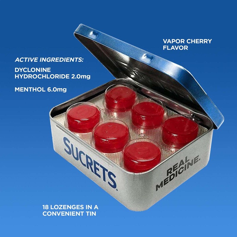 Sucrets Lozenges, Sore Throat & Cough Vapor Cherry, 18 ct