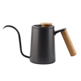 600ml Fashion Stainless Steel Handle Drip Coffee Pot Long Gooseneck Spout Kettle（Black）