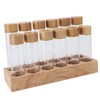 Coffee Bean Storage Tube Glass Coffee Bean Cellar with Wooden