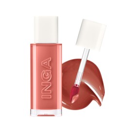 INGA Water Glow Lip Tint – [NUDE GINGER] | Hydrating, Glossy Korean Lip Tint with Sheer Color & Glass-Like Shine | Long-Lasting, Non-Sticky Korean Lip Stain