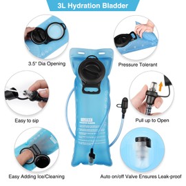 NOOLA 3L Hydration Backpack, Insulated Water Backpack, Hiking Backpack with Water Bladder, Water Bladder Backpack for Hiking, Biking, Running, Climbing, Navy Blue