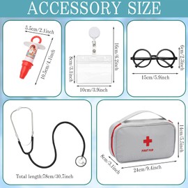 Doctor Costume for Kids, 9 Pcs Kids Doctors Outfit, Kids Dress Up Costumes, Doctor Fancy Dress Costume for Boy Girls,4-12 Years