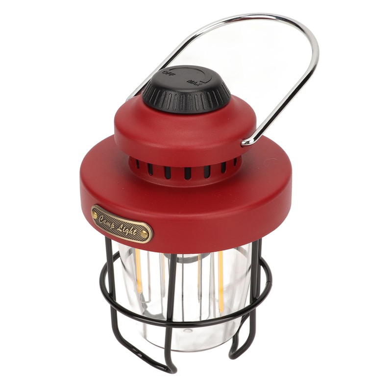 Retro LED Camping Lantern Portable Multifunctional Rechargeable Tent Light for