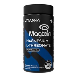 Magnesio L-Treonato Magtein 2000 mg | Suplemento para Memoria y Concentración | Magnesio de Alta Absorción | Apoyo Cognitivo y Bienestar Mental |180 Cápsulas | Suministro para 2 meses