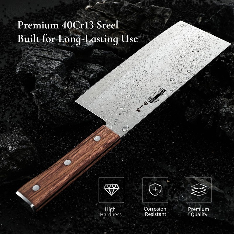 ZHANG XIAO QUAN 7.3 Inch Meat Cleaver Ultra Sharp Chinese