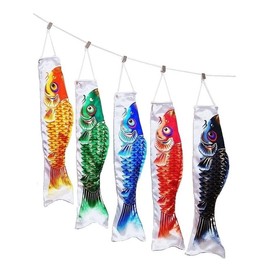 Room Koi Carp Banner MADE IN JAPAN Royal Nishiki Koi Size 50cm Koi Decoration Garland Indoor Koi Banner (5 Colors: Black, Red, Blue, Green, Orange)