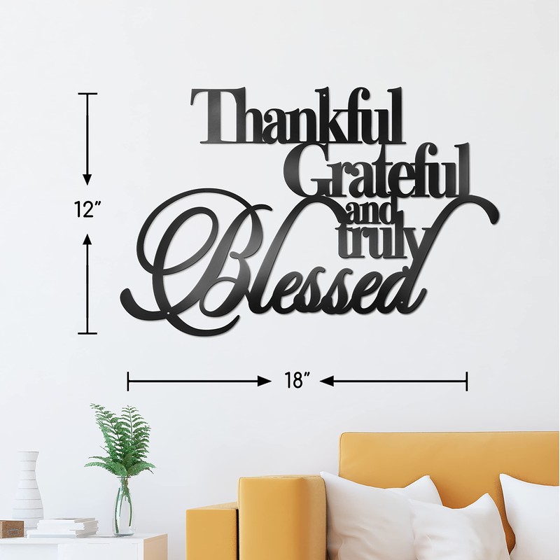 Vivegate Thankful Grateful Blessed Wall Decor – Home Thankful Iron