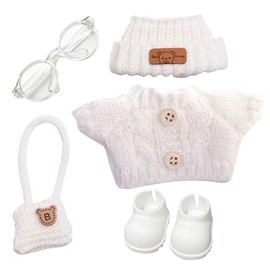 ZXTGBQ Clothing for 17 cm Labu Plush, Cuddly Toy Clothing Outfit Only Clothing Accessories, Clothing for 17 cm Doll, DIY Children's Gifts (White)