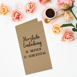 50 x Folding Cards DIN Long - Kraft Paper Brown (Sand Brown) - 10 x 21 cm - Blank Folding Cards - Folding Cards for Invitations and Greeting Cards for Christmas and Birthday