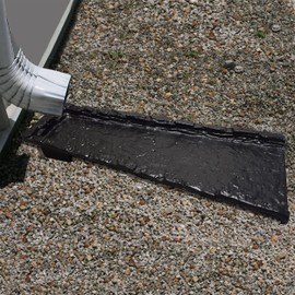 Black Slate Stone Rock Cast Aluminum Metal Downspout Gutter 24 in. Heavy Splash Block