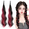 mefeny Hair Extensions for Kids, Ponytail, 2 Pieces, Mesh, Long,