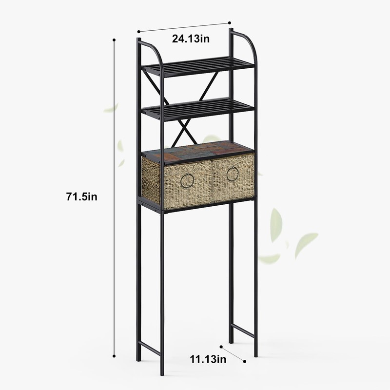 Zhongma 4-Tier Over The Toilet Storage with 2 Baskets, Metal