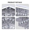 FRIXCHUR Dimmable Crystal Chandelier Ceiling Light with Remote Square Led