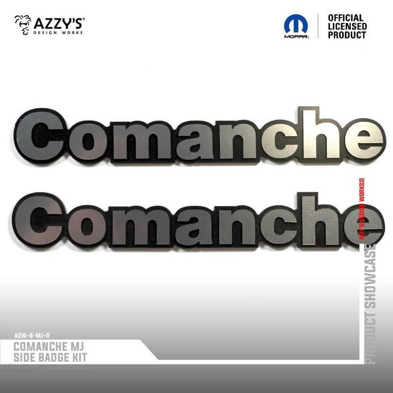 Jeep® Comanche MJ Side Badge kit, Round Letter Style 1988-1992-