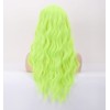 LEMEIZ LEMEIZ-070 Neon Green Curly Long Synthetic Wig with Middle