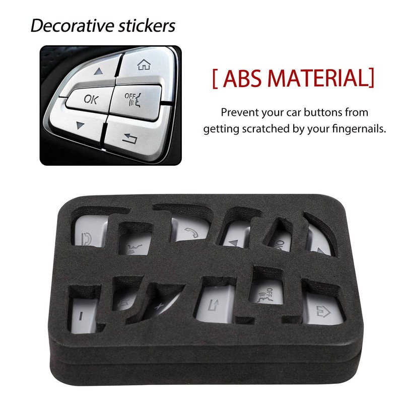 Liseng Pack of 12 Car Styling Steering Wheel Buttons Covers