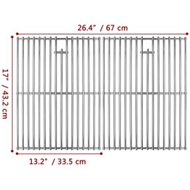 Uniflasy 17 Inches Cooking Grates for Home Depot Nexgrill 720-0830H 720-0830D, 720-0783E, 720-0783C Gas Grill Replacement Parts, Stainless Steel Uniflame Gas Grills Cooking Grids 2 Pack | Uniflasy