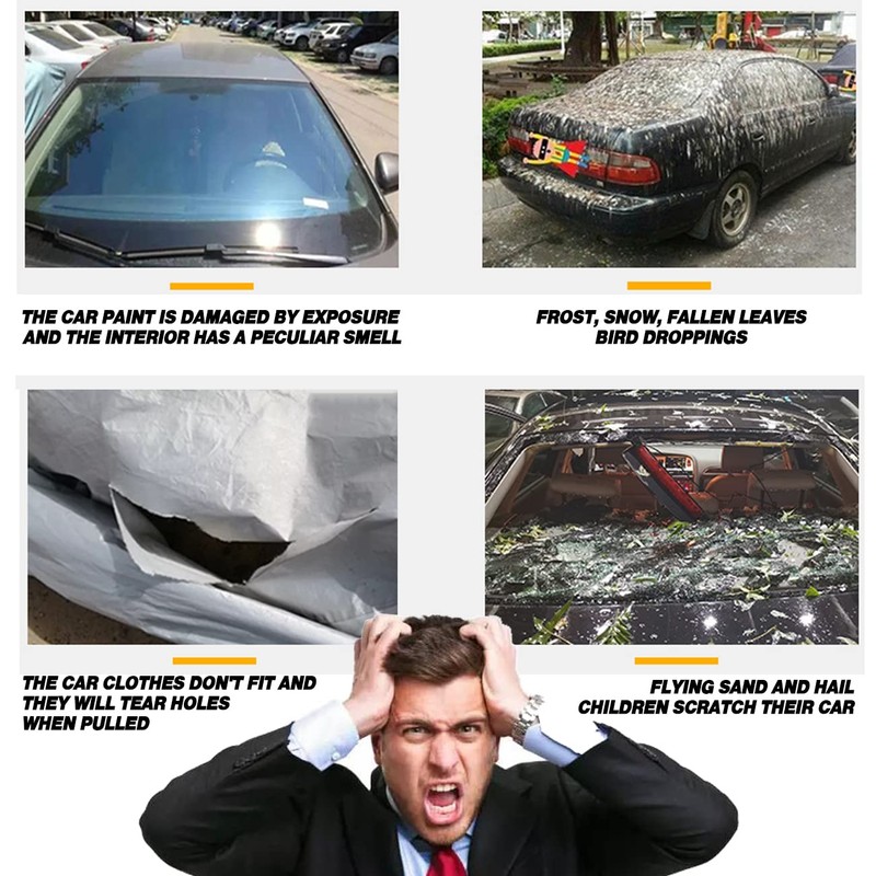 TUCAREST 6-Layers Premium Full Car Cover Hard Shell Zipper Design