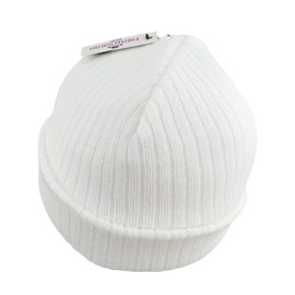 Faith & Sarah Kids Baby Beanie Hat Boy Girl - Fleece Lined - Knitted Baby Cap White 12-18 Months