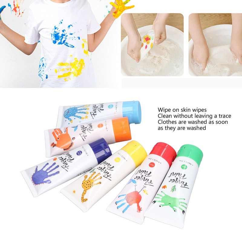 6pcs Finger Paint Safe Washable Eco Friendly Enlightenment Toy Finger
