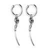 Healvian 1 Pair Retro Punk Skull Hoop Earrings for Men