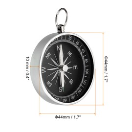 PATIKIL Pocket Compass Survival Sport Navigation Compass with Key Ring for Outdoor Camping Hiking White