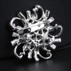 Simulated Pearl Flower Rhinestone Wedding Brooch Crystal Corsage Collar Pin