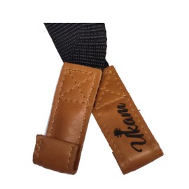 UKAM AM0703 Guitar Strap with Double Hook Adjustable Length 100 to 152 x Width 3 cm Ideal for Classical Guitars, Acoustic and Spanish Guitars or Without Metal Hooks, Black + Brown