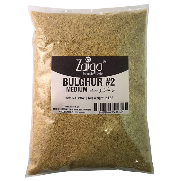 Zaiqa Bulgur Wheat #2 | Easy to Prepare, Delicious to Taste, 100% Whole Durum Wheat | Good for Nutritious Quick Side Dishes, Pilafs & Soups | Healthy Alternative - 2 LBS (No. 2 - Medium Grain)