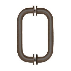 CRL Oil Rubbed Bronze 8" Back-to-Back Solid Brass 3/4" Diameter Pull Handles with Metal Washers