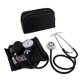 Mobiclinic, Manual arm and Stethoscope Pack, Aluminium Stethoscope and Double Bell, European Brand, Blood Pressure Measurement, High Accuracy, Easy to use