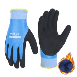 HANDLANDY Waterproof Work Gloves for Cold Weather, Insulated Winter Work Gloves with Grip for Men Women, Freezer Gloves for Work Below Zero, L