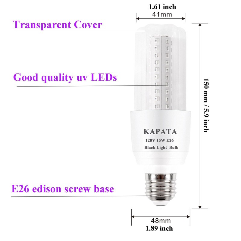 Kapata 15W LED UV Black Light Bulb Energy Saving UV