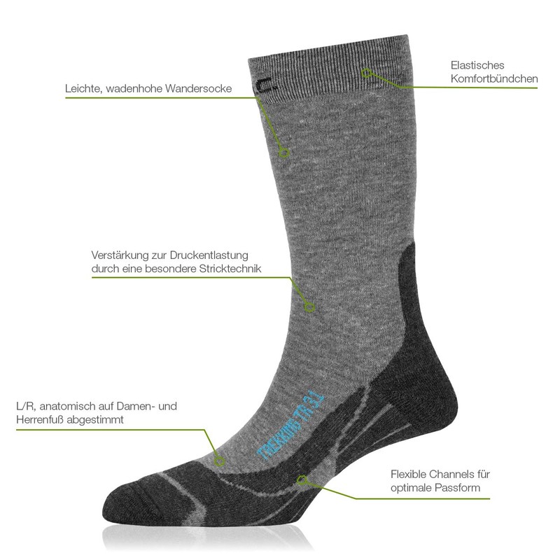 Pac Trekking Light Men's Socks - 44-47 Black