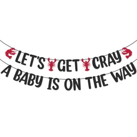 Let's Get Cray A Baby Is On The Way Banner for Crawfish Boil Baby Shower Decorations