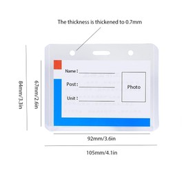 20 PCS Thickened Horizontal Id Card Holder with 20 PCS Metal Clip Hard Plastic Name Badge Holder Id Badge Holder