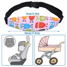 GXGM Toddler Safety Sleep Back Relief, Toddler Car Seat Baby Headrest, Pushchair Adjustable Sleep Head Holder Belt, Provides Safety and Protection for Children, Pack of 2, bronze