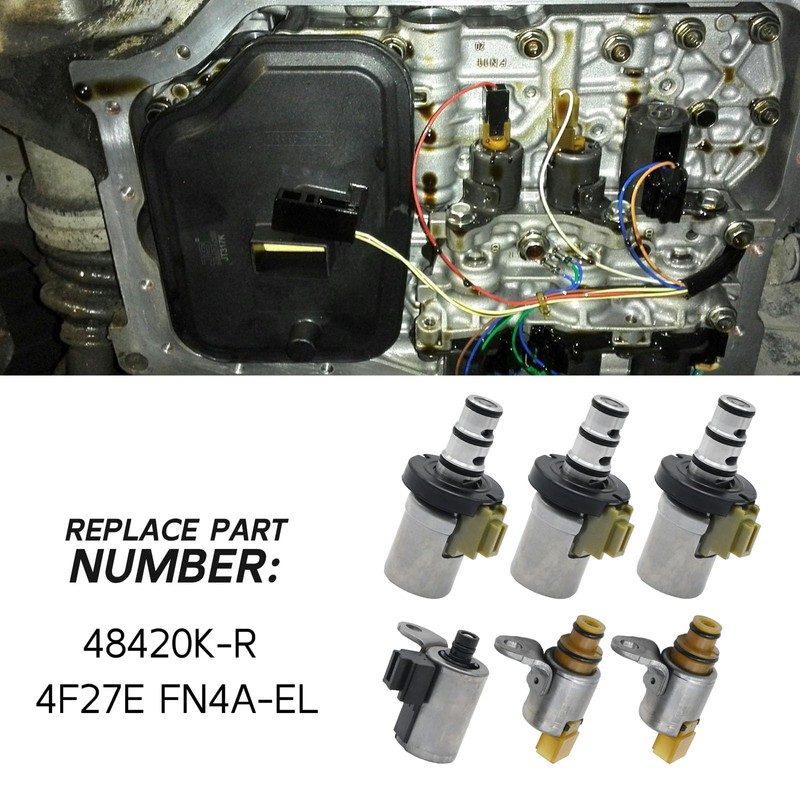 6Pcs Transmission Shift Solenoid Kit EPC PWM 4F27E Replacement for