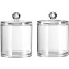 Clear Cotton Jar Containers,Plastic Apothecary Jars Qtip Holder, 2Pcs Qtip
