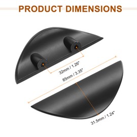 sourcing map 2 Pack Half Moon Cabinet Pull, 1.26" Hole Center Drawer Pulls Zinc Alloy Brushed Cabinet Pull Handles for Kitchen Cupboard Dresser Cabinet Hardware, Black