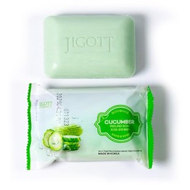 Jigott Barra de jabón exfoliante y humectante contiene Pepino de 150 gr. elimina eficazmente las impurezas diarias, calma la piel, aporta luminosidad, la manteniene sana.