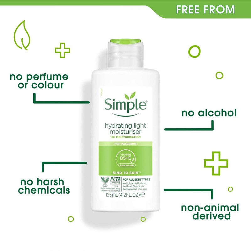 Simple Kind to Skin Hydrating Light Moisturiser, 12h Moisturisation -