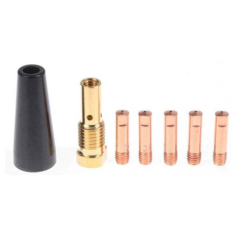 15Pcs MIG Welding Kit Flux Core Gasless Nozzle 0.9mm Brass