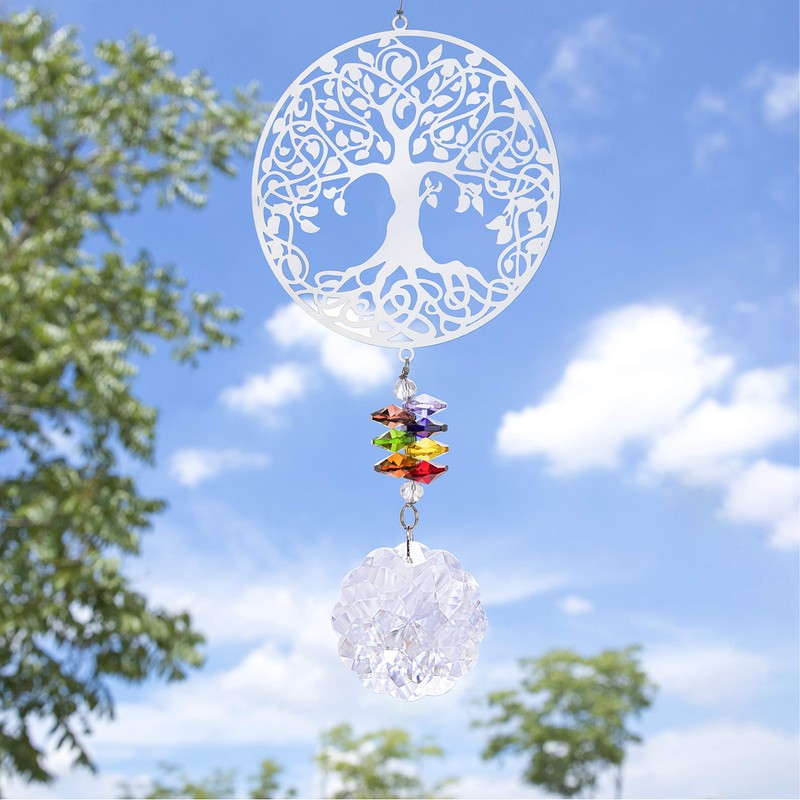 H&D Crystal Rainbow Suncatcher, Hanging Metal Pendant
