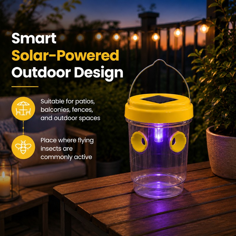 Solar Outdoor Wasp Trap for Garden – Reusable Hanging Insect