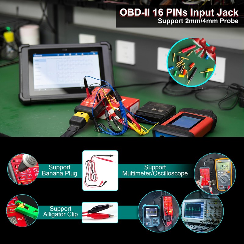 OBD2 Breakout Box, WOYO CTB007 12V/24V CAN Tester Box (59inch/150cm)