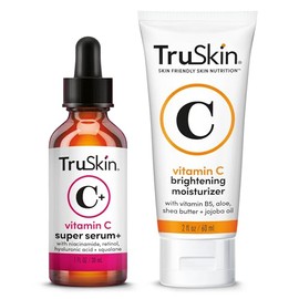 TruSkin Súper Sérum Facial Con Vitamina C Y Super Sérum Facial(30 Ml)Y Crema Hidratante Iluminadora Con Vitamina C(60 Ml) Set De Regalo Antiedad Para 