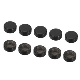 PATIKIL M10x1.0 15x6mm Lamp Finial Cap Knob, 20 Pack Flat Screw Cap Nut Bolt Cover Female Thread Light Fixtures Decoration Black