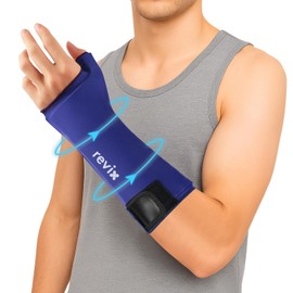 REVIX XL Wrist Ice Pack for Hand - Reusable Cold Pack Wrap with Full-Length Coverage for Hand, Thumb & Forearm, Easy-On Gel Ice Sleeve for Daily Comfort & Post-Workout Recovery